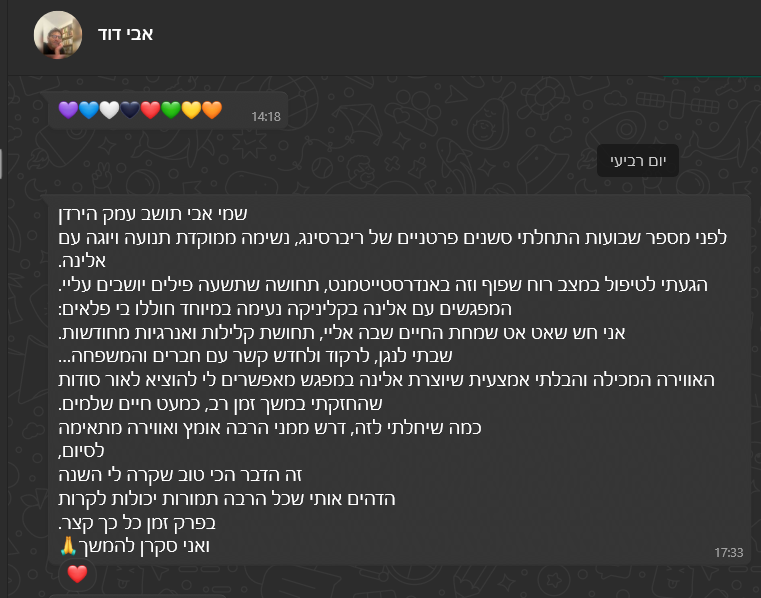 המלצה של אבי על תהליך בקליניקה